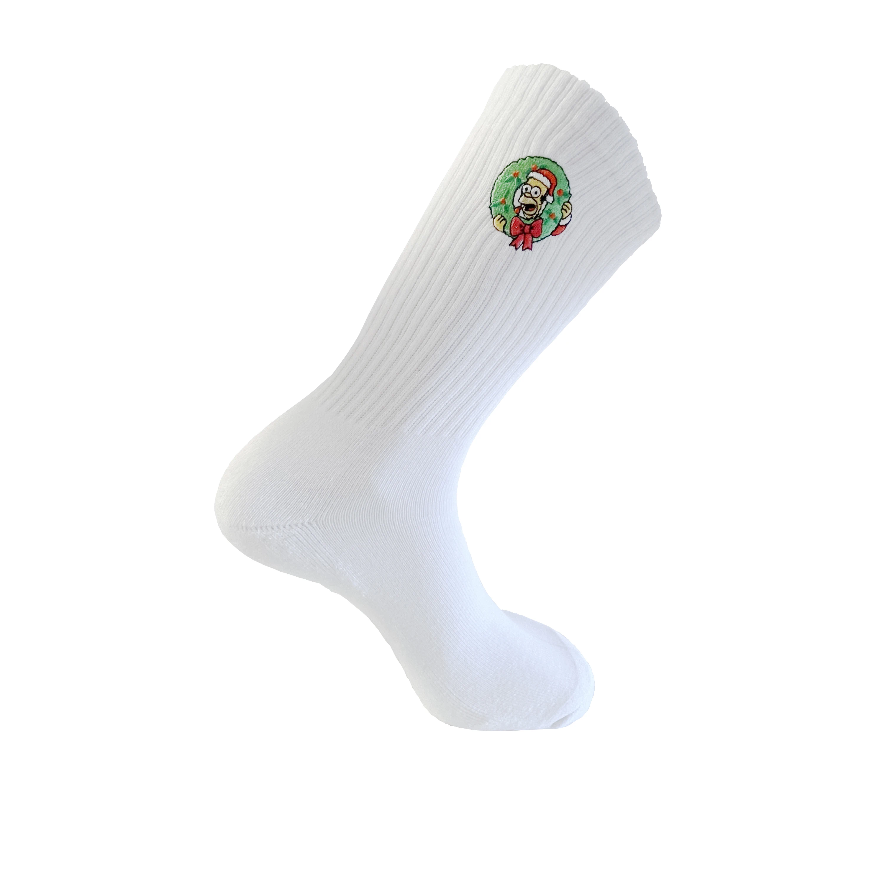 High Quality No Minimum Unisex Crew Plain Knit Embroidery Logo Custom Embroidered Socks Custom Embroidered Socks