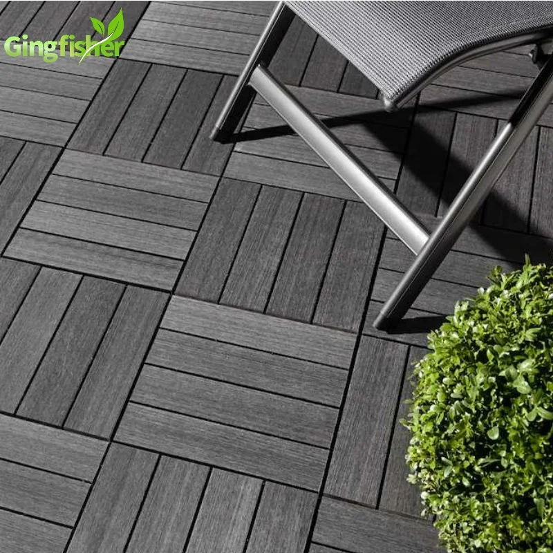 New Outdoor Co-Extrusion Plastic Floor Tile DIY Wood Plastic Composite interlocking tiles for Patio