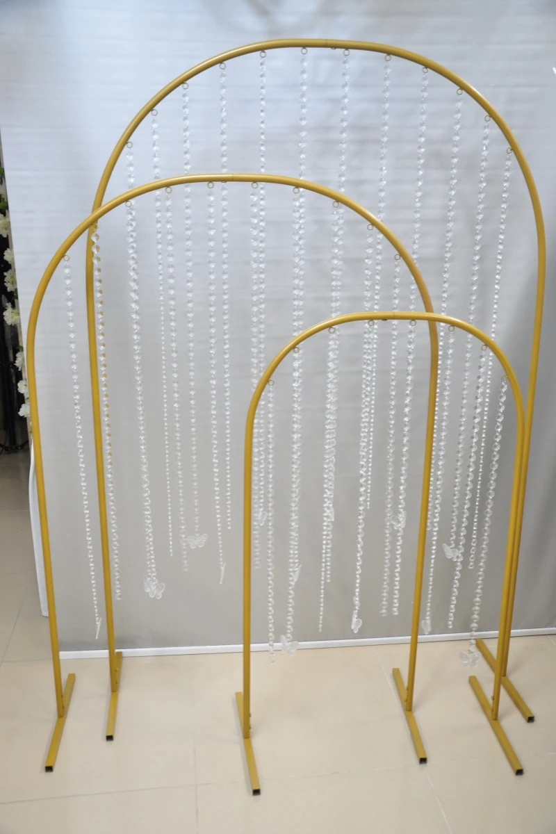3size optional  Single tube arch planter Gold Metal Arch Wedding Garden  Arch trellis for Bridal Party Decoration