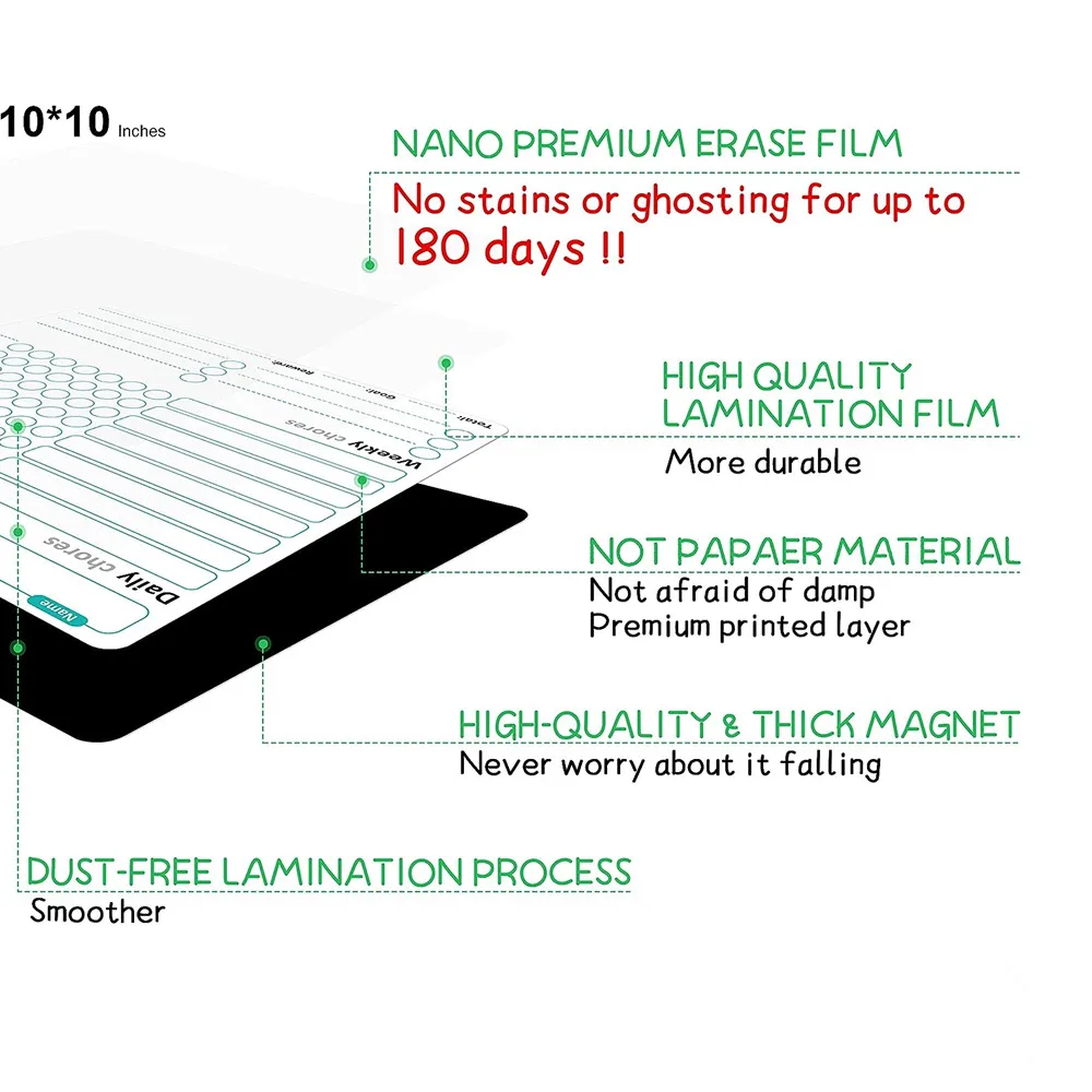 Custom Behavior Chart Dry Erase Magnetic Chore Charts for Fridge Homeschool Supplies