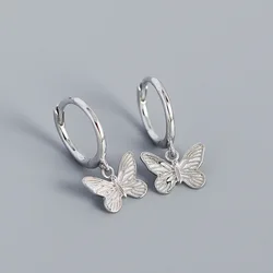 2023 Chic Gold Plating High Polished Butterfly Shape Earrings Delicate 925 Silver Animal Butterfly Huggie Earrings For Girls