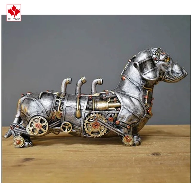 New Design Various Animal Sculptures Punk Style Statue Resin Elephant Wolf Snail Figurine For Home Decor