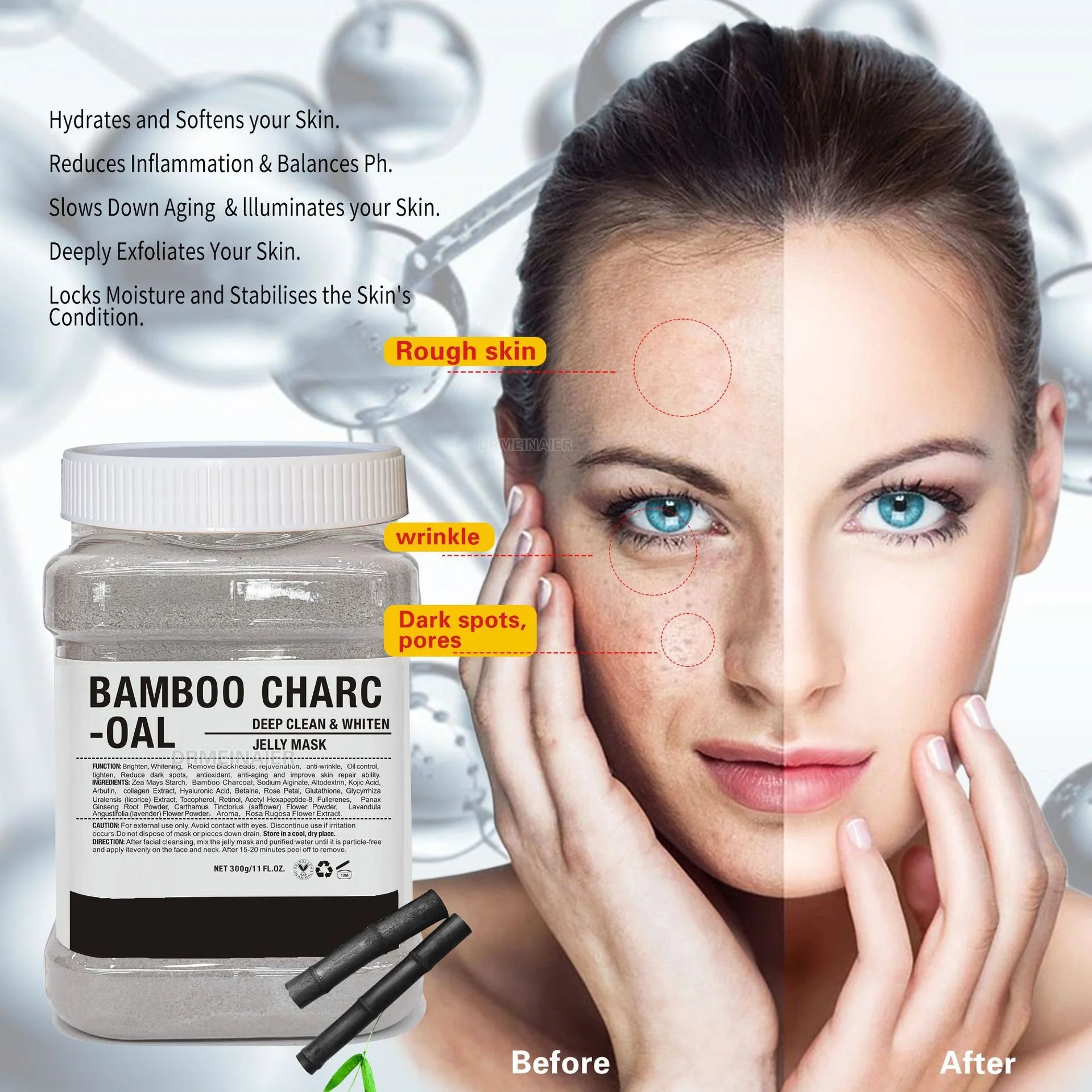 Natural Salon Spa Moisturizing Gel Face Mask Hyaluronic Acid Skin Care Professional Facial Peel Off Mask Hydro Jelly Mask Powder