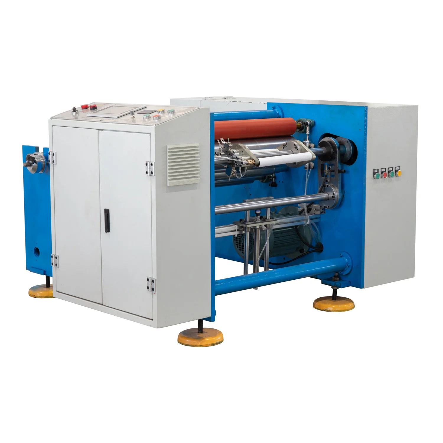 Professional Manufacturer Double Station Semi Auto Stretch Film Aluminum Foil Rewinding Machine
