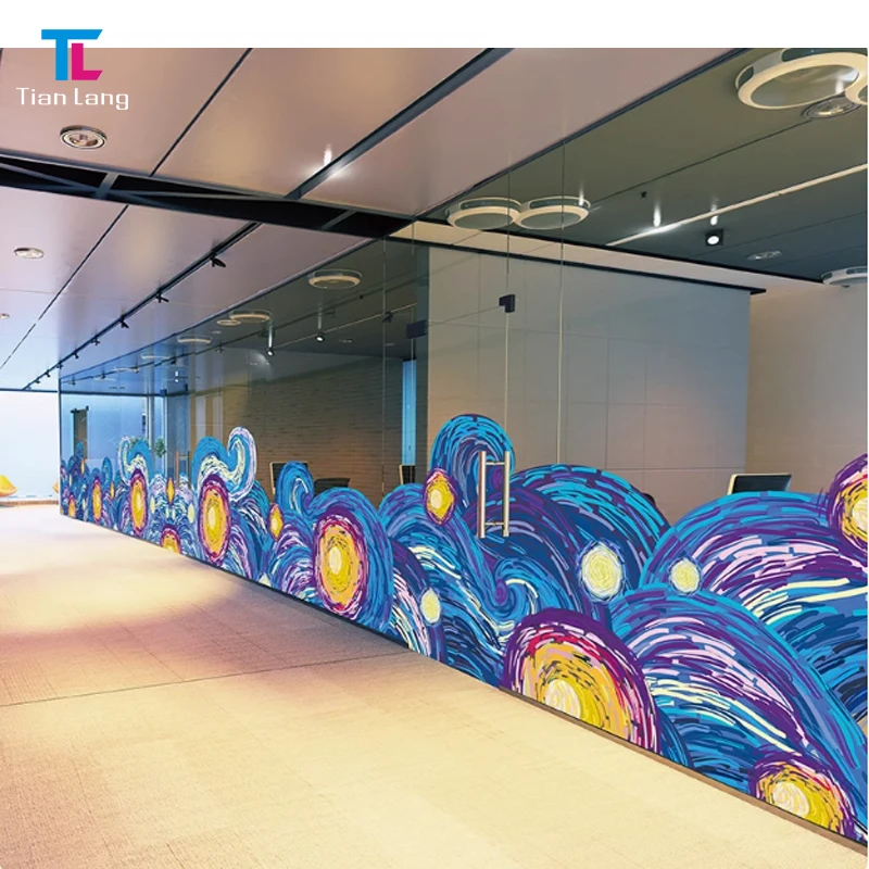 Tianlang Static Window Film Perspective Glass Decal Custom Pattern Office Store DIY Window Sticker
