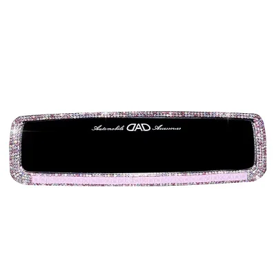 Bling Accessories Car Interior Rearview Mirror With Edge Rhinestone Decals Cover Car Interior Bling Accessories