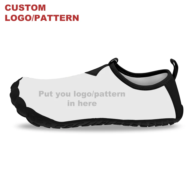 Customized Breathable Green Leaf Print Anti-slip Water Shoes Dive Equipment Waterproof Quick Dry Unisex Beach Aqua Shoes For Man