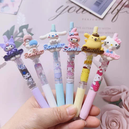 Новый Sanrio большой белый пудинг собака мультяшная нейтральная ручка фирменная для воды канцелярские принадлежности черная