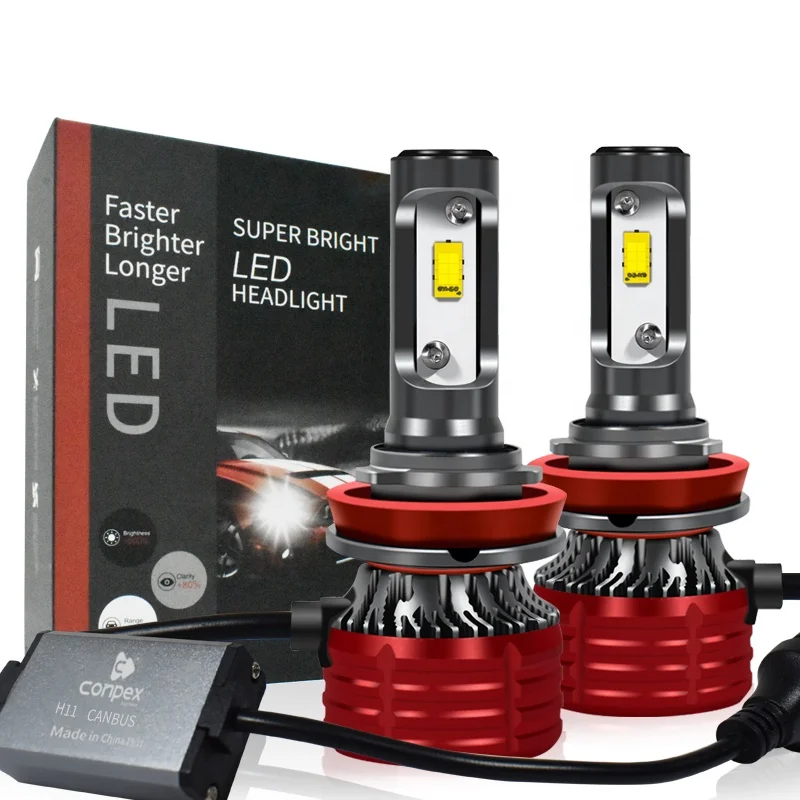 Conpex 9A pro Car Lighting System Fan Cooling  USA Bridgelux CSP 64W H11 led headlight bulbs