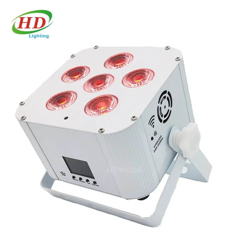 Wireless 6x18W 6in1 RGBWAUV Uplight for Wedding Stage Stunning Lighting Effects