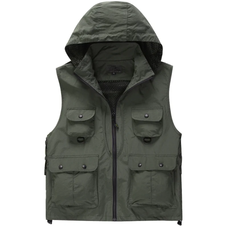 custom logo Summer autumn quick dry waterproof outdoor volunteer fishing multi pocket vest men