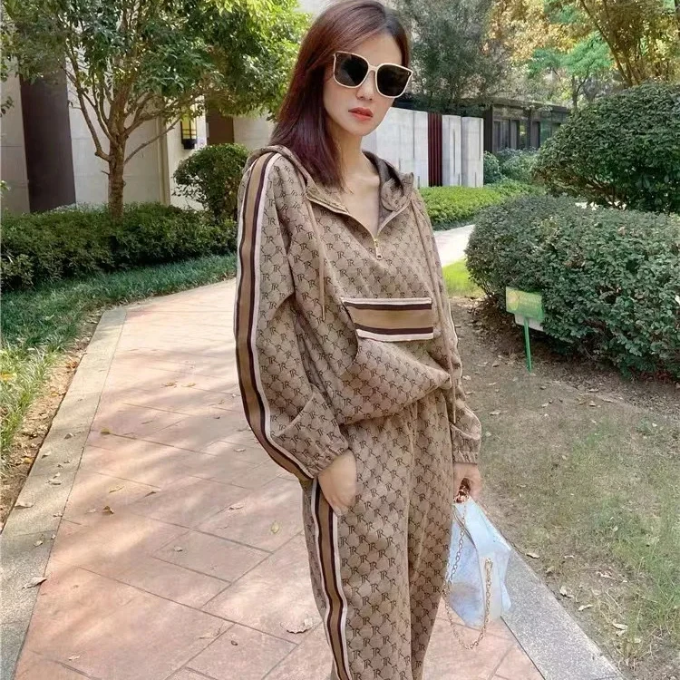 Plus Size Sweatsuits For Women Set 2 Piece Hoodie Jacket Tracksuits Pant Outfits Jogger Casual Half Zipper Sportswear