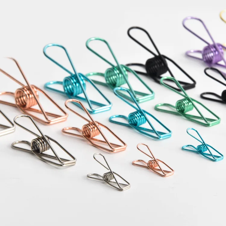 Professional Customized Multicolor Paper Binder Clips Stainless Steel Paper Clamps for Office Supplies School Personal Document