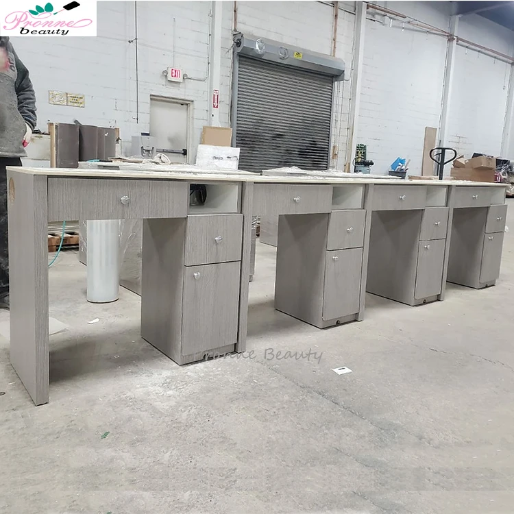 Wholesale price portable beauty salon furniture multi-purpose mobile manicure table with vacuum cleaner