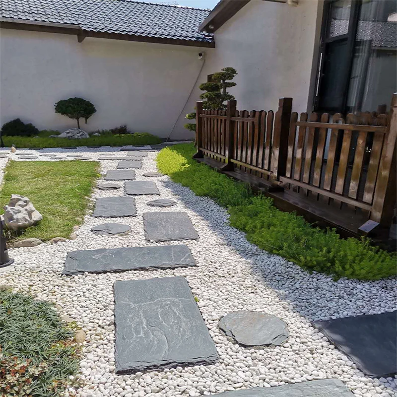 Высококачественный сланцевый шаговый камень круглый диаметр 50 см садовая кладка газона Декоративный синий