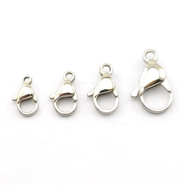 Size 12mm 13mm 15mm 19mm 23mm 25mm Wholesale Chain Finding 316l Stainless Steel Lobster Clasp for DIY Jewelry Making