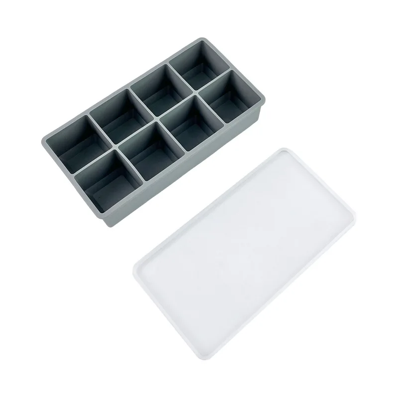 Spot 4, 6, 8, 15 square ice grid food grade silica gel with cover large ice die Make ice box