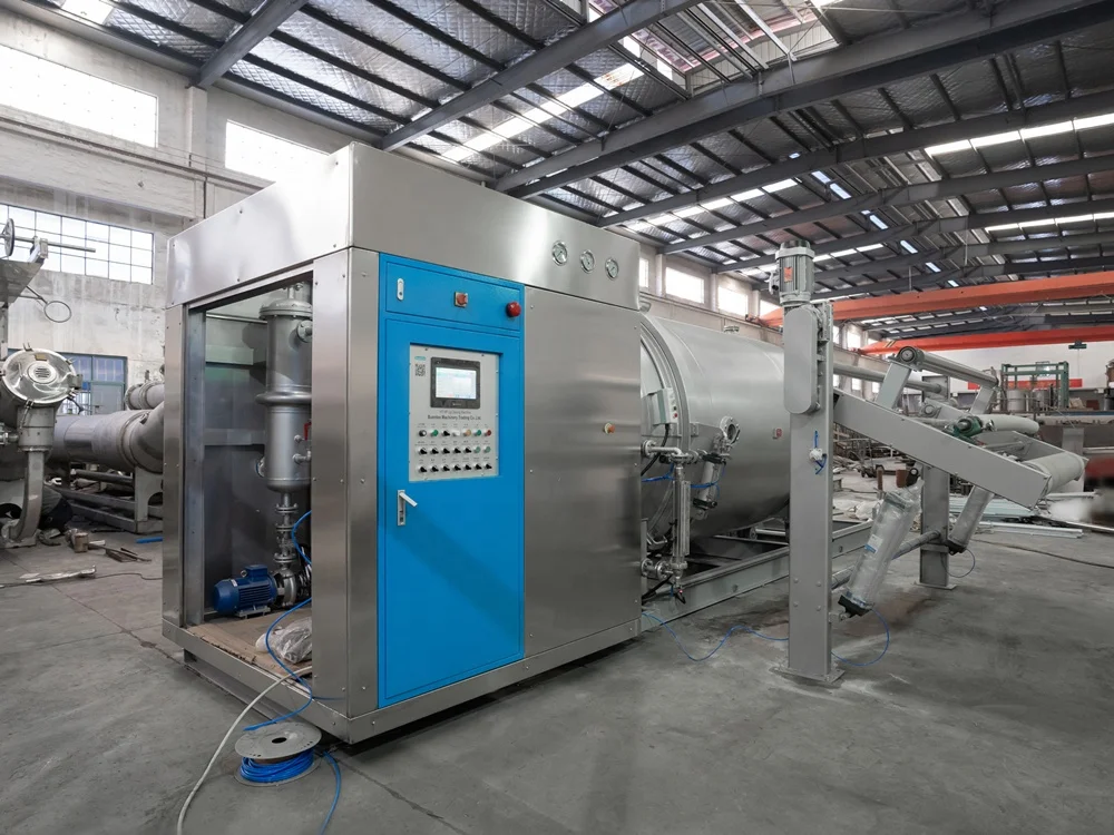 Промышленная машина для окрашивания ткани с открытой