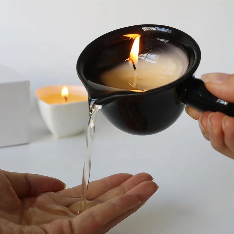 90g Ceramic Jar Customized Packages Scented Soy Massage Oil Candles