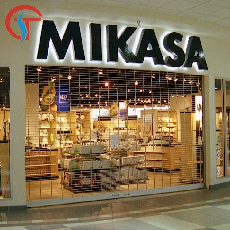 Security Grill Rolling Shutters for Mall Stainless Steel Industrial Iron Pipe Gate Design Security Doors Anti-theft Automatic