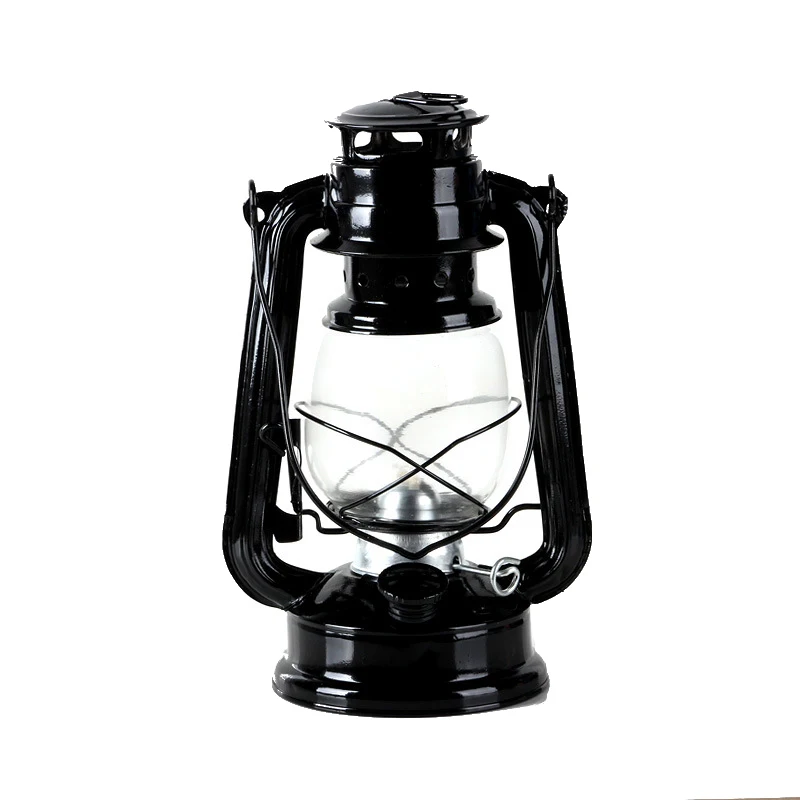 Nostalgic retro wrought iron kerosene lamp ornaments Old-fashioned portable glass lantern