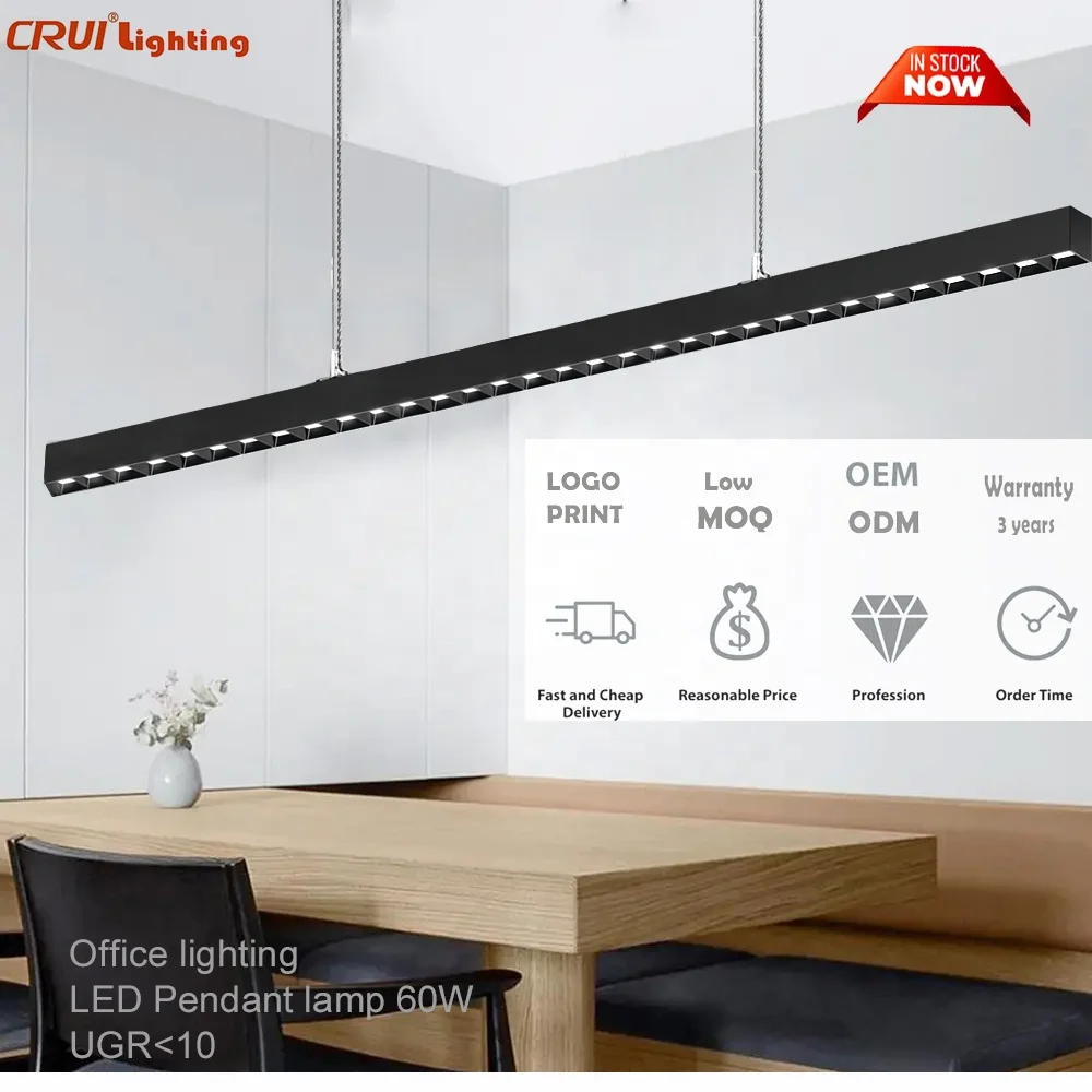 Customized 60W 260mA commercial led pendant lighting for dining room office lighting gym