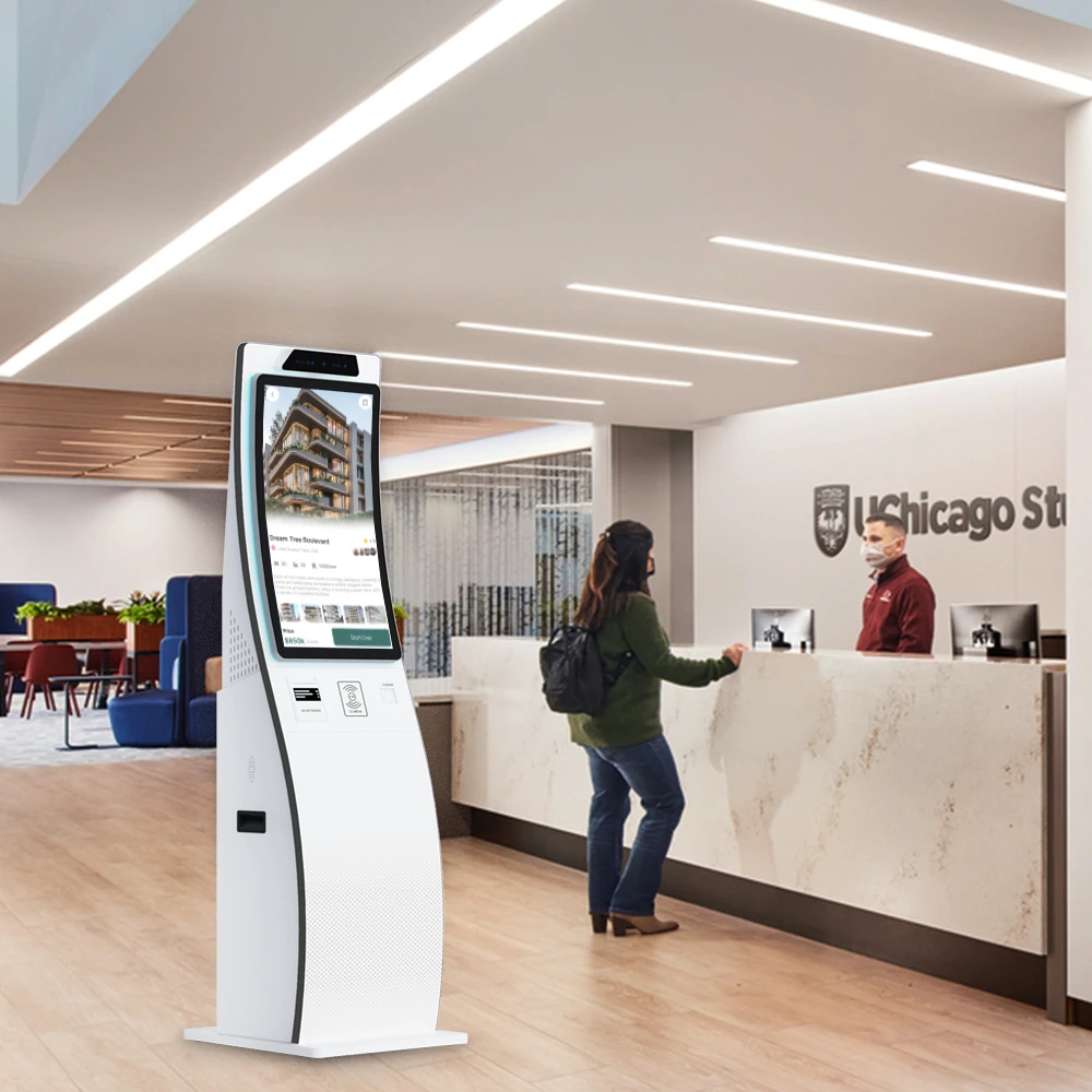 23.6/32' Room Card Dispenser Ticket Printer Kiosk Self Check In kiosk In Hotel Self Service Cash Recycler Payment Machine Bank