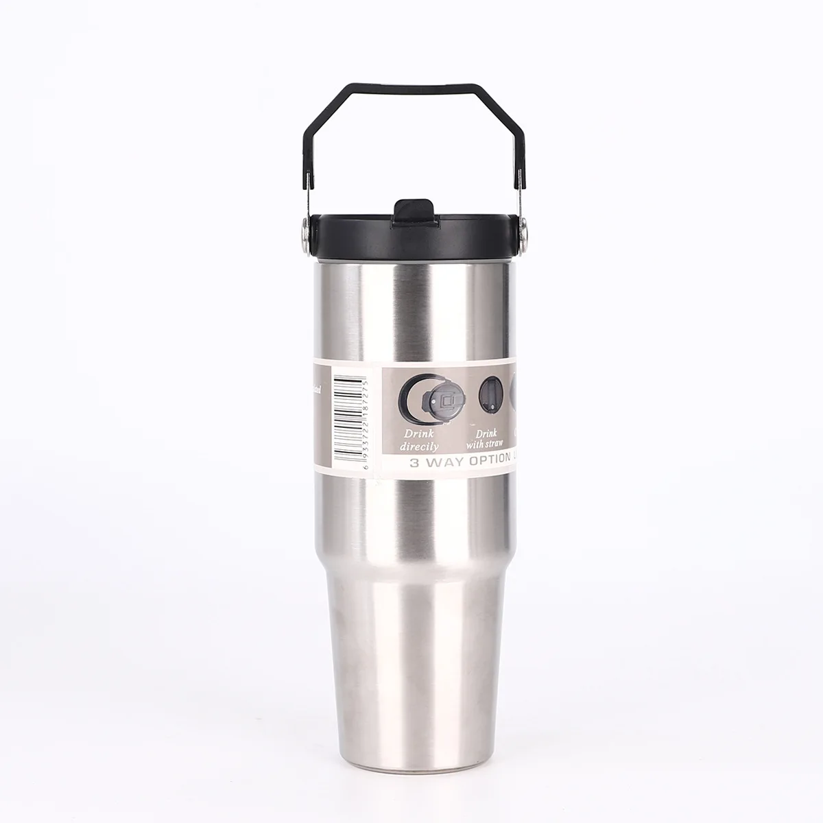 Double Wall Insulated Stainless Steel 30 oz tumbler vacuum flask thermoses water bottle with handle and straw lid