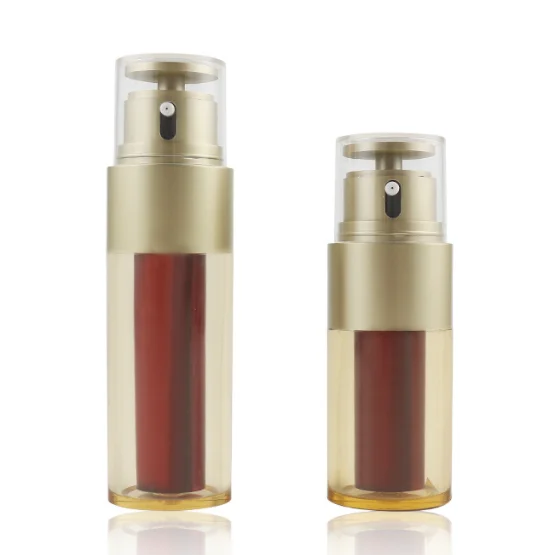 30ml 50ml  dual chamber one output plastic AS dual chamber cosmetic lotion serum cream pump bottle