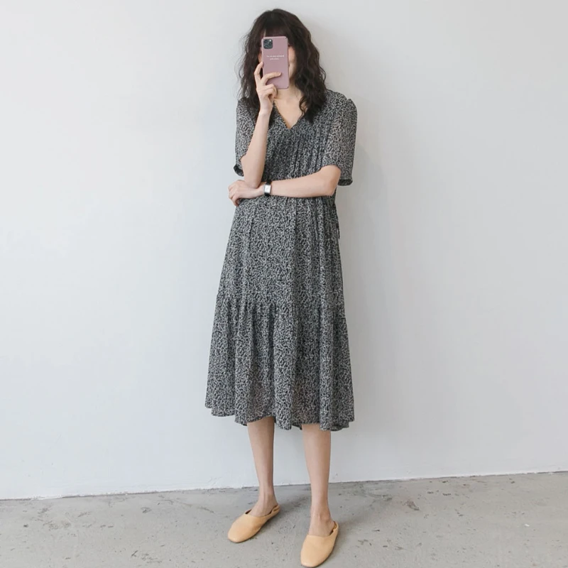 Clothing manufacture 2020 latest maternity wear Chiffon maternity dress stylish maternity dress for pregnant women
