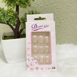 24pcs artificial nails french ombre glitter shinning nails for girls and women