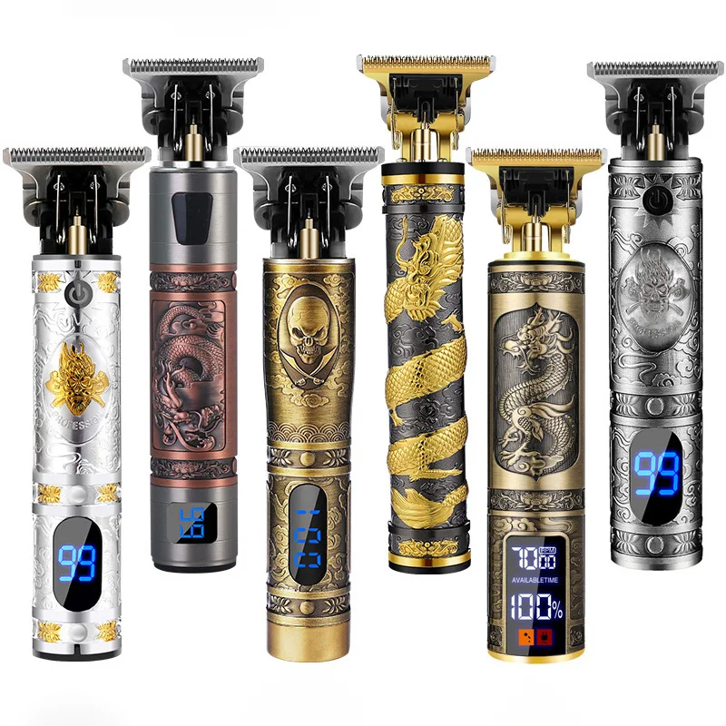 Hot Selling Professional Rechargeable T9 Men Barber Hair Clipper With Led Diapaly Hair Cutting Machine Electric Hair Trimmer