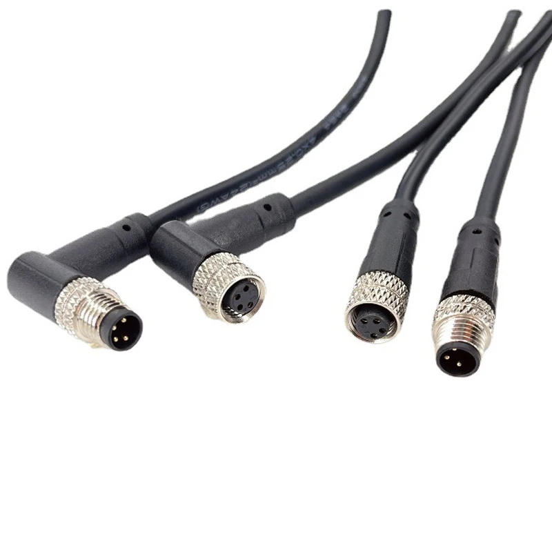 Industrial Male Female Aviation Plug Connectors Forming Connection Line 2 3 4 5 8-Core M12 Waterproof Connector