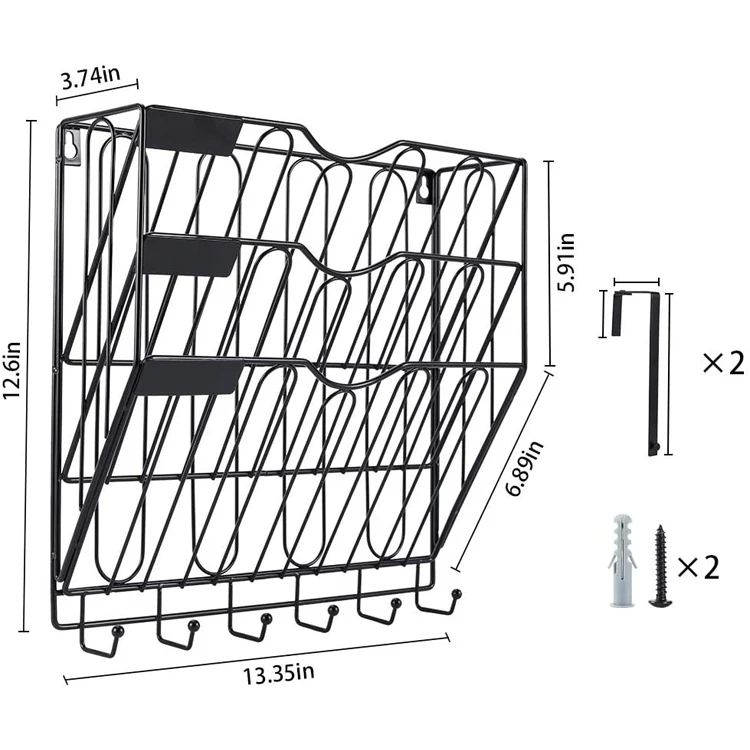 Durable Hanging File Desk Organizer Wire Mesh Metal Wall File Mounted For Office Home Gold Rose Gold Magazine Holder
