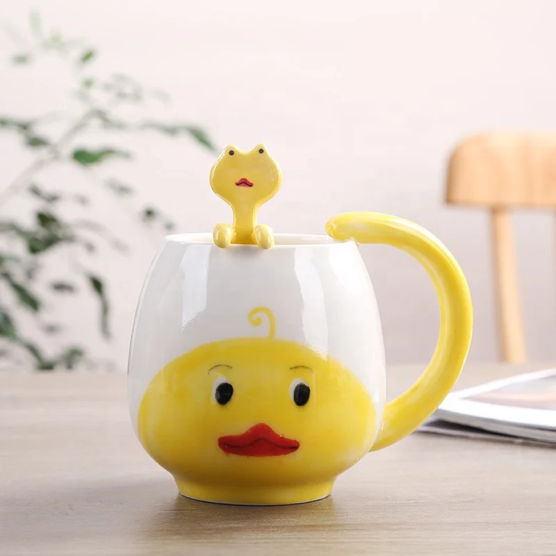 Cartoon 3D Animal Ceramic Coffee Mug Household Hand Painting Milk Tea Kids Water Ceramic Cup