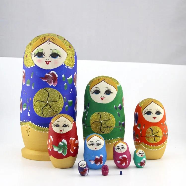 Wholesale Classic Matryoshka Dolls Lovely Girls Nesting Dolls Oem Wooden Russian Dolls