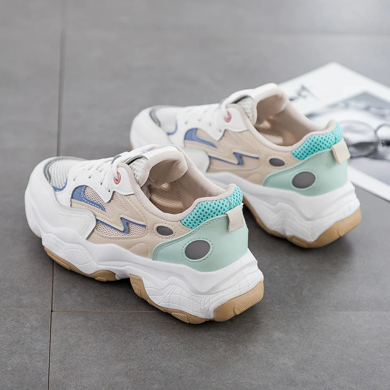 HX-D-9051-1 Wholesale Fashion  Female Sneaker Women Footwear Casual Ladies Flat Shoes Sneakers Wedge Sport Platform Shoes