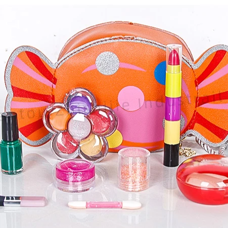 2020 New Design Kids Makeup Bag Kids Makeup Game Toy Washable Cosmetic Set