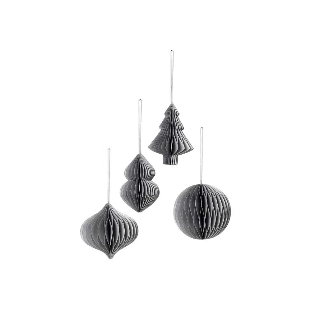 christmas ornaments window display props Christmas Mix Paper, 4 Piece Foldable Pendant Set decorations for home