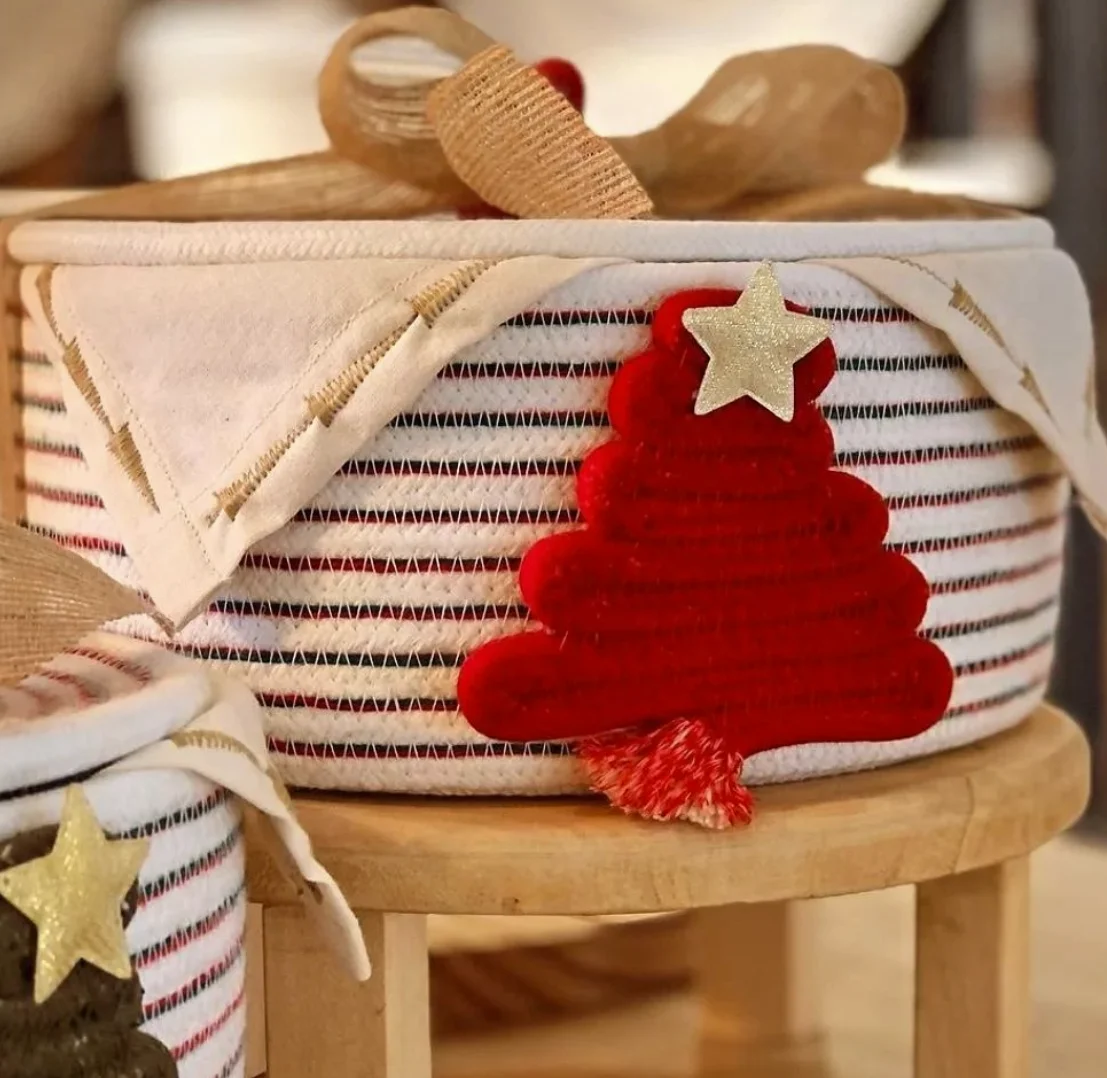 Christmas Storage Baskets Collapsible Storage Bins with Lids, Merry Christmas Storage  Baskets for Organizing