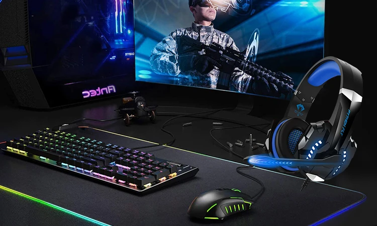  Лидер продаж на Amazon игровая стереогарнитура G9000 Rgb компьютерные игровые наушники с поддержкой пользовательского