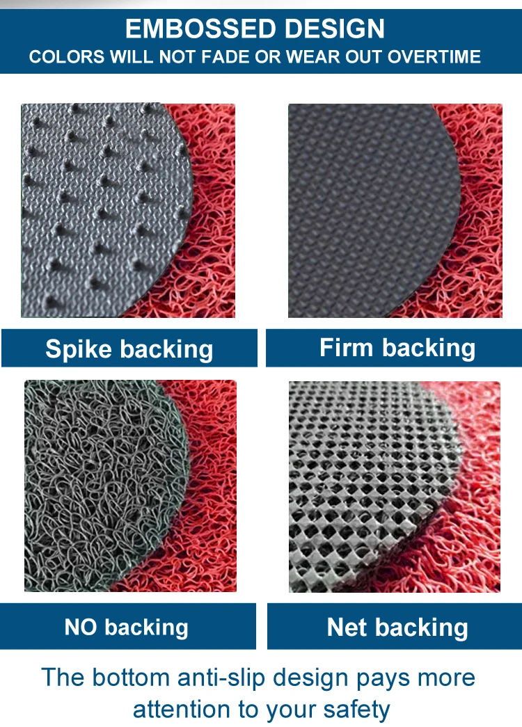 TaiFo China wholesale vinyl carpet roll color printed Plain Embossed PVC Coil Door Mat