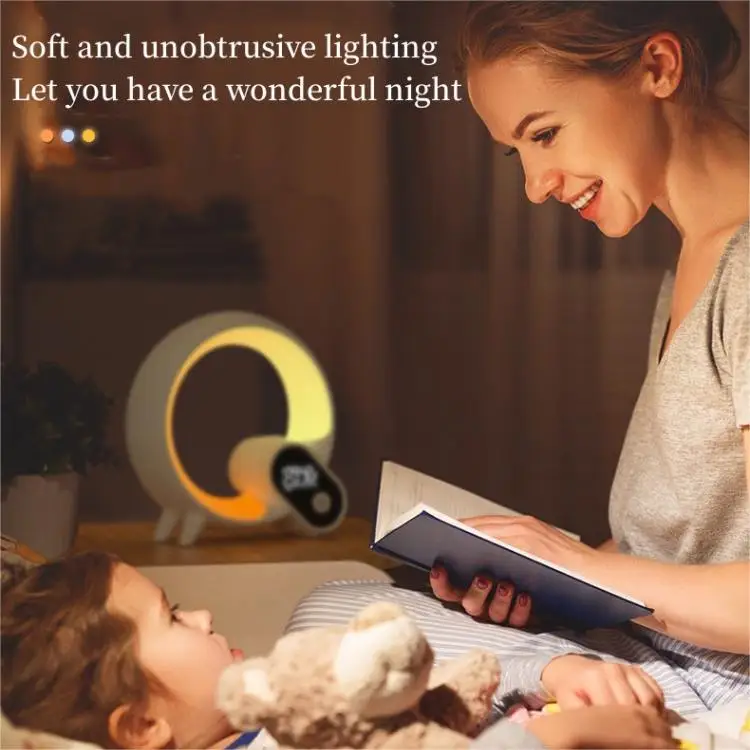 Zhihui  Intelligent Led Table Lamp Dimmable Multifunction Rgb Night Light Speaker With Clock