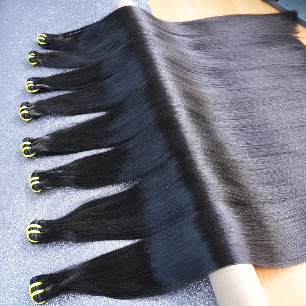 Wholesale 12A Indian Hair Extension Bundles Vendor Natural Silky Straight Cuticle Aligned Virgin Raw Human Hair Bundles