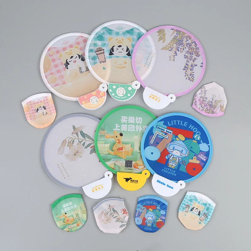 Promotional Sublimation custom printed folding hand fan With Pouch for your brand as corporate gift advertising giveaways