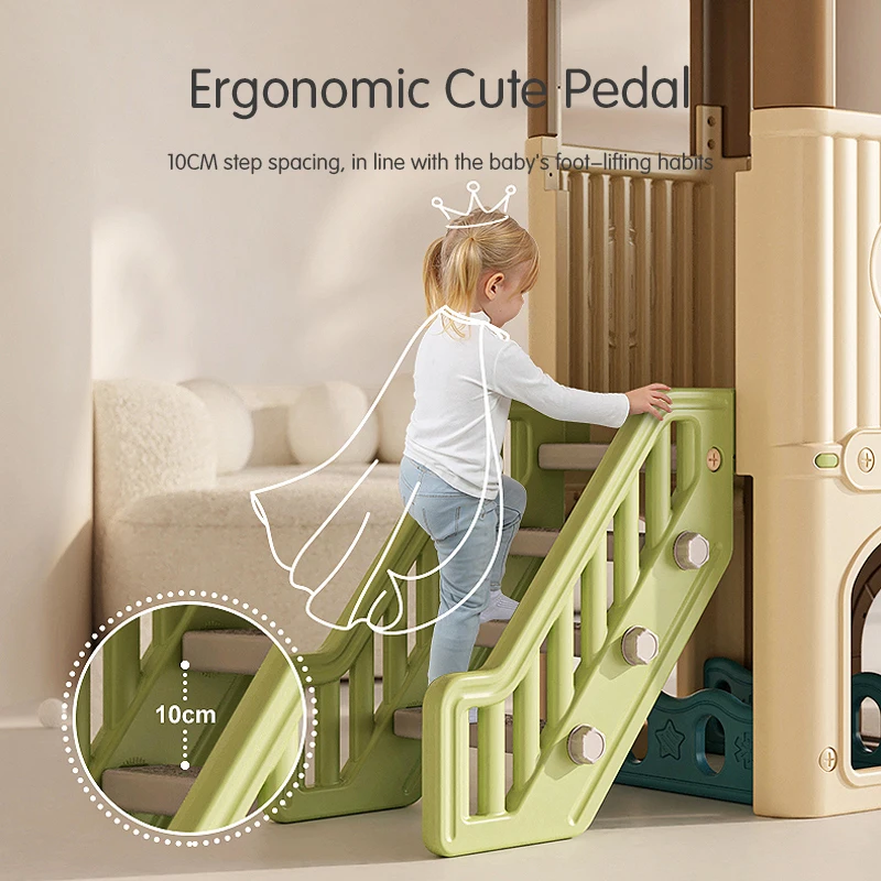 SUPLAYER Customizable OEM Free Samples Slide And Swing Set Children Playground Toys Colorful Slides For Kids Plastic Indoor