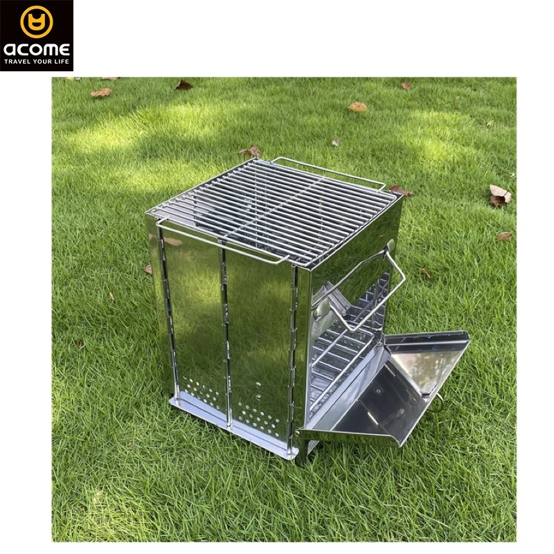 ACOME high quality lightweight portable bbq cooking smoker wood burning charcoal outdoor camping grill tent stove
