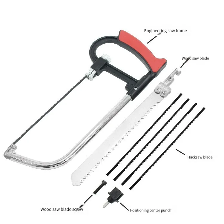 7 in 1  Saw Multi Purpose Hand DIY Steel Saw Metal Wood Glass Saw Kit 6 Blades Woodworking Metalworking Model Hobby Tool