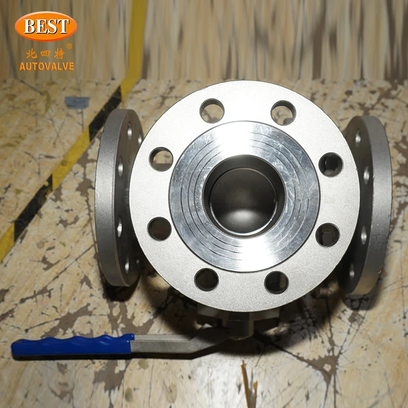 Q4232-B Three Way L Type Stainless Steel Flange Ball Valve
