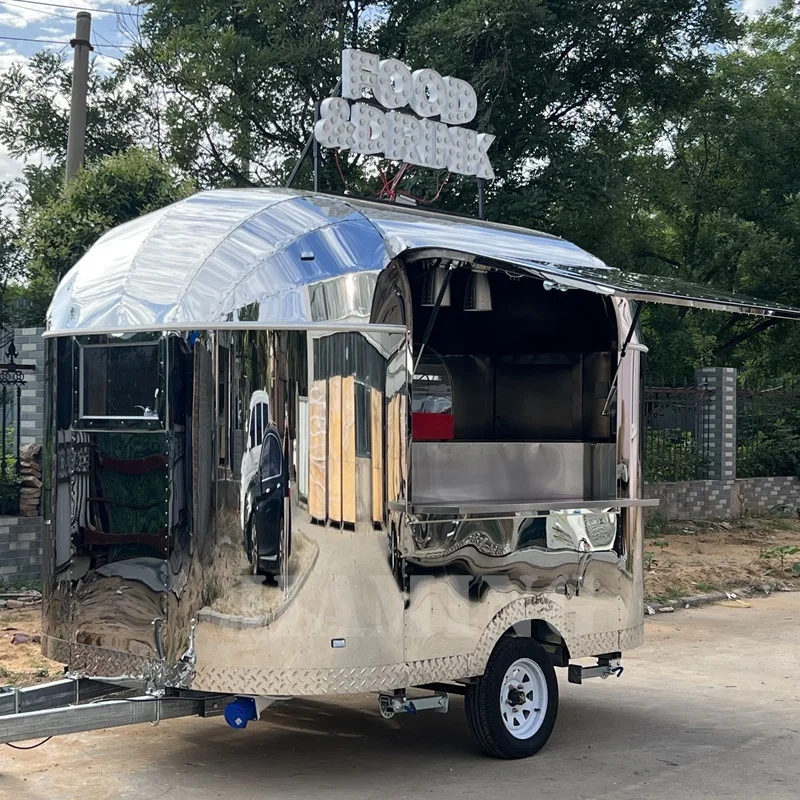 Лидер продаж роскошная машина для закусок в стиле Airstream мобильный киоск с оборудованием выпечки трейлер мороженого пиццы хот-догом